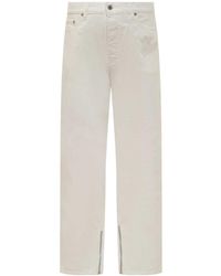 Off-White c/o Virgil Abloh - Logo Embroidered Straight Leg Jeans - Lyst
