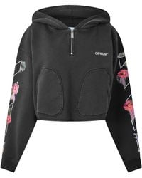 Off-White c/o Virgil Abloh - Cropped Half-Zip Hoodie - Lyst
