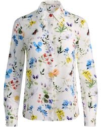 Alice + Olivia - Alice Olivia Willa Floral Printed Blouse - Lyst