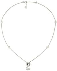 Gucci - Gg Marmont Mother Of Pearl Necklace - Lyst