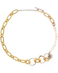 Marni - Two-Toned Ring Embellished Chain Necklace - Lyst