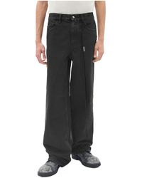 Ann Demeulemeester - Hanno 5 Pockets Straight Leg Loose Trousers With Side Bands - Lyst
