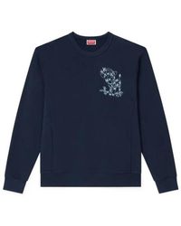 KENZO - Embroidered Pattern Crewneck Sweatshirt - Lyst