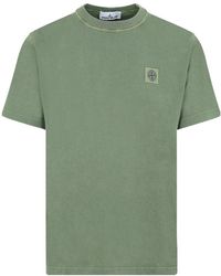 Stone Island - Logo-Embroidered Crewneck T-Shirt - Lyst