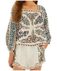 FARM Rio - Floral-Printed Long-Sleeved Top - Lyst
