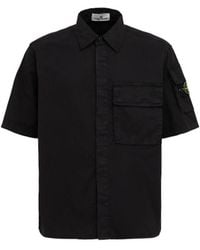 Stone Island - Stretch Cotton Twill Shirt - Lyst