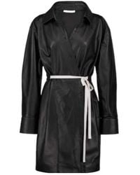 Acne Studios Leather Minidress in Black | Lyst