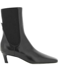 TOTEME - Totême Mid-Heel Square-Toe Ankle Boots - Lyst