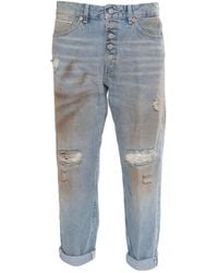 Dondup - Koons Tapered Distressed Jeans - Lyst