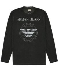 Armani Jeans - Logo Details Long-Sleeved T-Shirt - Lyst