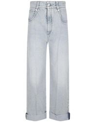 Brunello Cucinelli - Cuffed Wide-Leg Jeans - Lyst