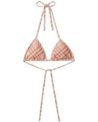 Burberry - Check Bikini Top - Lyst