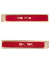 Miu Miu - Enameled Metal Hair Clips - Lyst