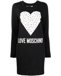Moschino - Heart-Print Sweatshirt Dress - Lyst