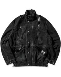 Sacai - Distressed Wash Denim Jacket - Lyst