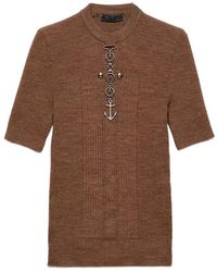 Prada - Short-Sleeved Crewneck Jumper - Lyst