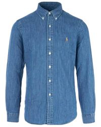 Ralph Lauren - Polo Logo Embroidered Denim Shirt - Lyst