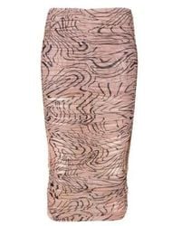 Mugler - Mesh Ruched Midi Skirt - Lyst