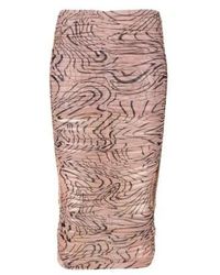 Mugler - Mesh Ruched Midi Skirt - Lyst