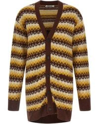 AURALEE - Cashmere Jacquard Patterned Knit Cardigan - Lyst