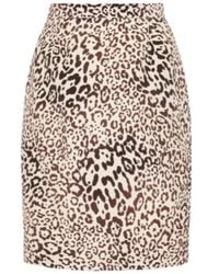 Alessandra Rich - Leopard-Print Silk Mini Skirt - Lyst