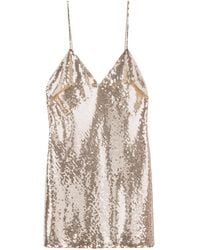 Celine - Embroidered Mini Dress - Lyst