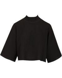 Alaïa - Alaïa Knitted Cropped T-Shirt - Lyst