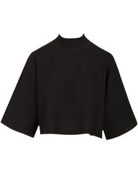 Alaïa - Alaïa Knitted Cropped T-Shirt - Lyst
