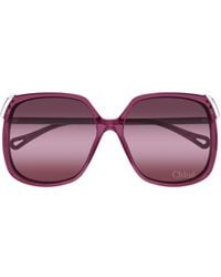 Chloé - Chloé Eyewear Oversized Frame Sunglasses - Lyst