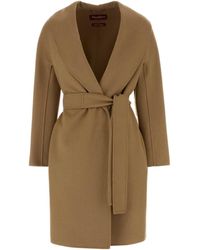 Max Mara - Studio Testremo Belted Wrap Coat - Lyst