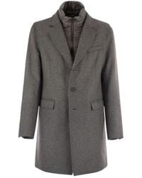 Herno - Buttoned High Neck Long-Sleeved Coat - Lyst
