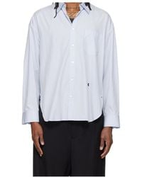 WOOYOUNGMI - Vertical-Stripe Chest-Pocket Shirt - Lyst