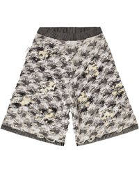DIESEL - M-Vanja Destroyed Houndstooth-Jacquard Shorts - Lyst