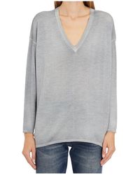 Avant Toi - Long Sleeve V-Neck Jumper - Lyst