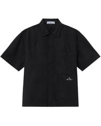 Stone Island - Comfort-Fit Short-Sleeve Shirt With Chest Pocket - Lyst