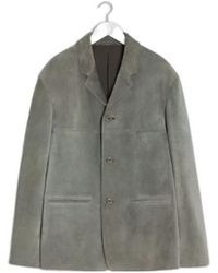 Lemaire - Suede Single-Breasted Blazer - Lyst