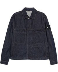 Stone Island - Logo Patch Denim Jacket - Lyst