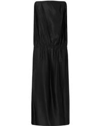 KHAITE - Tia Satin-Twill Midi Dress - Lyst