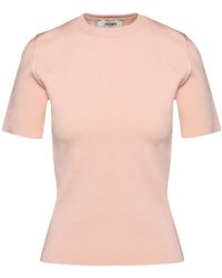 Fendi - Short-Sleeved Knitted Jumper - Lyst