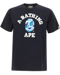 A Bathing Ape - Slate Cotton Abc Camo Collage T-Shirt - Lyst