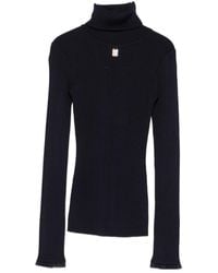 Elisabetta Franchi - Logo-Plaque Roll-Neck Sweater - Lyst
