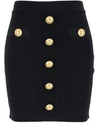 Balmain - Buttoned Knitted Skirt - Lyst