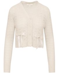 LoveShackFancy - Lilly Cropped Knit Cardigan - Lyst