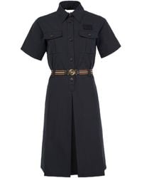 Miu Miu - Lapel Short-Sleeved Dress - Lyst