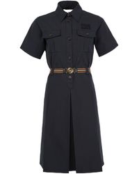 Miu Miu - Lapel Short-Sleeved Dress - Lyst