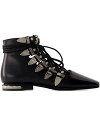 Toga - Buckled Lace-Up Ankle Boots - Lyst