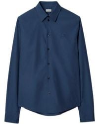 Burberry - Logo Embroidered Long Sleeved Shirt - Lyst
