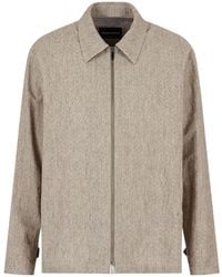 Emporio Armani - Zip-Front Collared Overshirt - Lyst