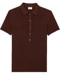Saint Laurent - Button Detailed Short-Sleeved Polo Shirt - Lyst