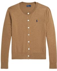 Polo Ralph Lauren - Logo Embroidered Crewneck Cardigan - Lyst